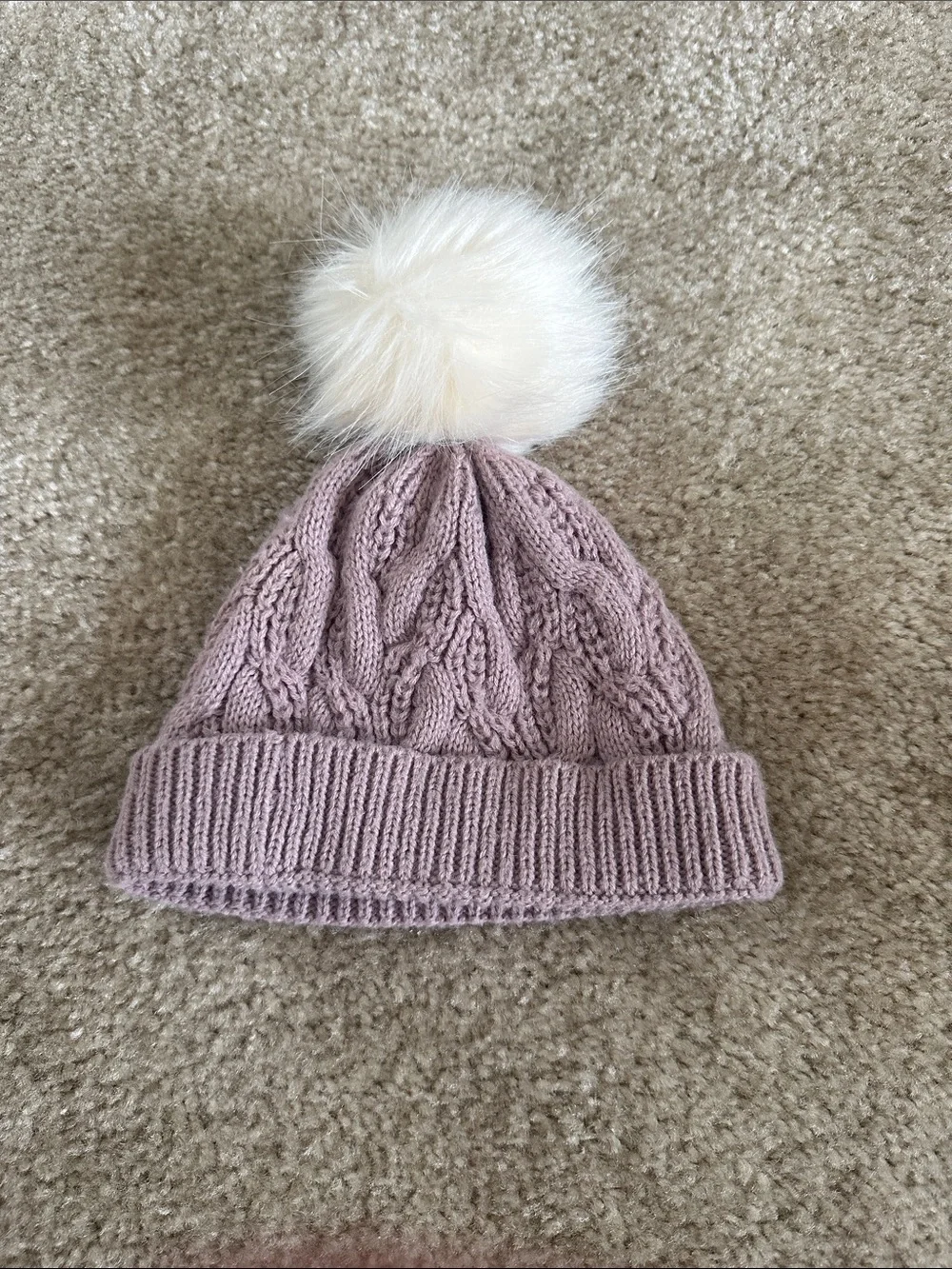 Nordstrom cable knit pom pom hat 0-12 mths